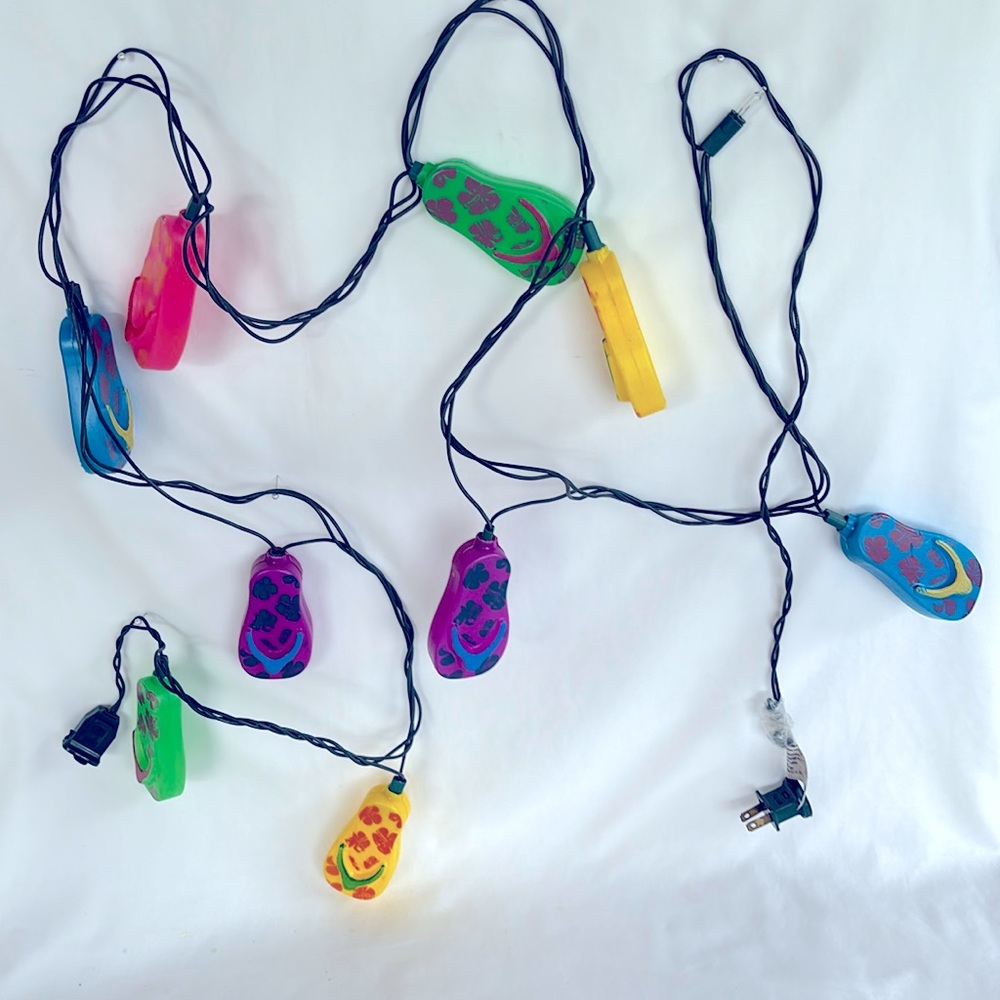Hawaiian Theme Party Very Cute Flip Flop String Lighting 7ft Long 9 Flip Flops
